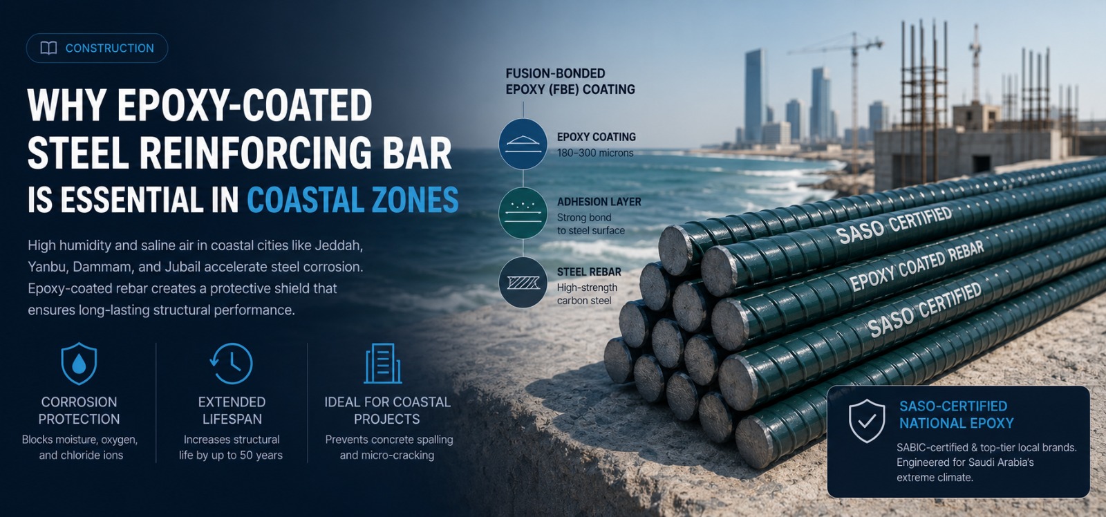 Why Epoxy-Coated Steel Reinforcing Bar is Essential in Coastal Zones